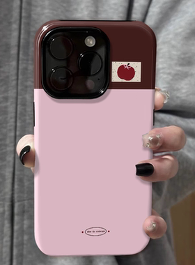 韩系ins风红苹果菲林二合一手机壳适用苹果16nova13华为p70mate60小米15opporen13ovivo荣耀300iPhone15防摔