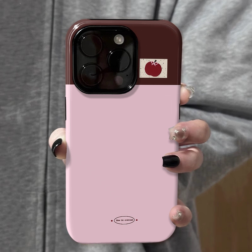 韩系ins风红苹果菲林二合一手机壳适用苹果16nova13华为p70mate60小米15opporen13ovivo荣耀300iPhone15防摔