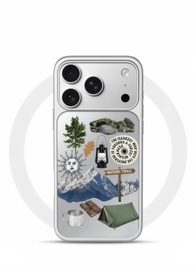 ins风复古走进荒野镜面手机壳适用苹果iPhone17promax手机壳软边16防摔15原创小米141312/11华为mate60P780