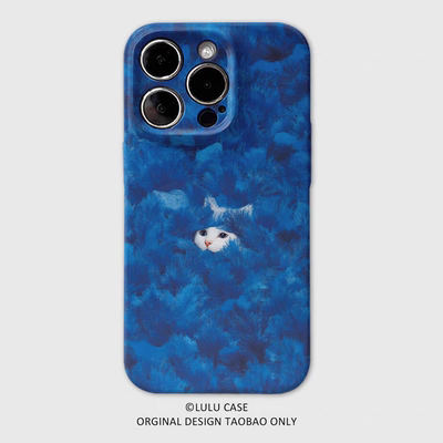 克莱因蓝躲猫猫菲林二合一手机壳适用苹果16nova13华为p70mate60小米15opporen13ovivo荣耀300iPhone15防摔