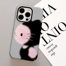 毛绒绒印花kt适用iphone15苹果手机壳16pro防摔13promax12菲林二合一14Pro小米华为荣耀OPPOvivo11Xsma软壳