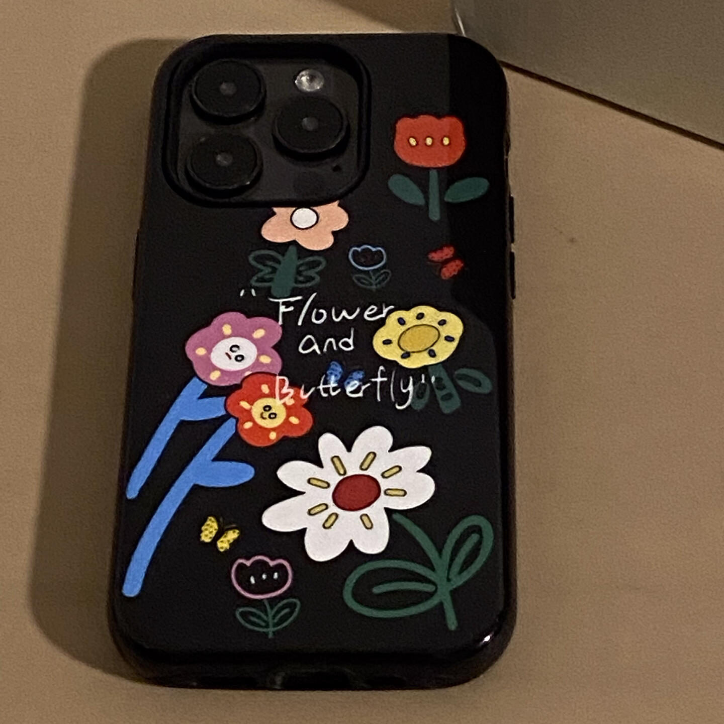 黑色小花花可爱适用iphone15苹果手机壳16pro防摔13promax12菲林二合一14Pro小米华为荣耀OPPOvivo11Xsma防摔
