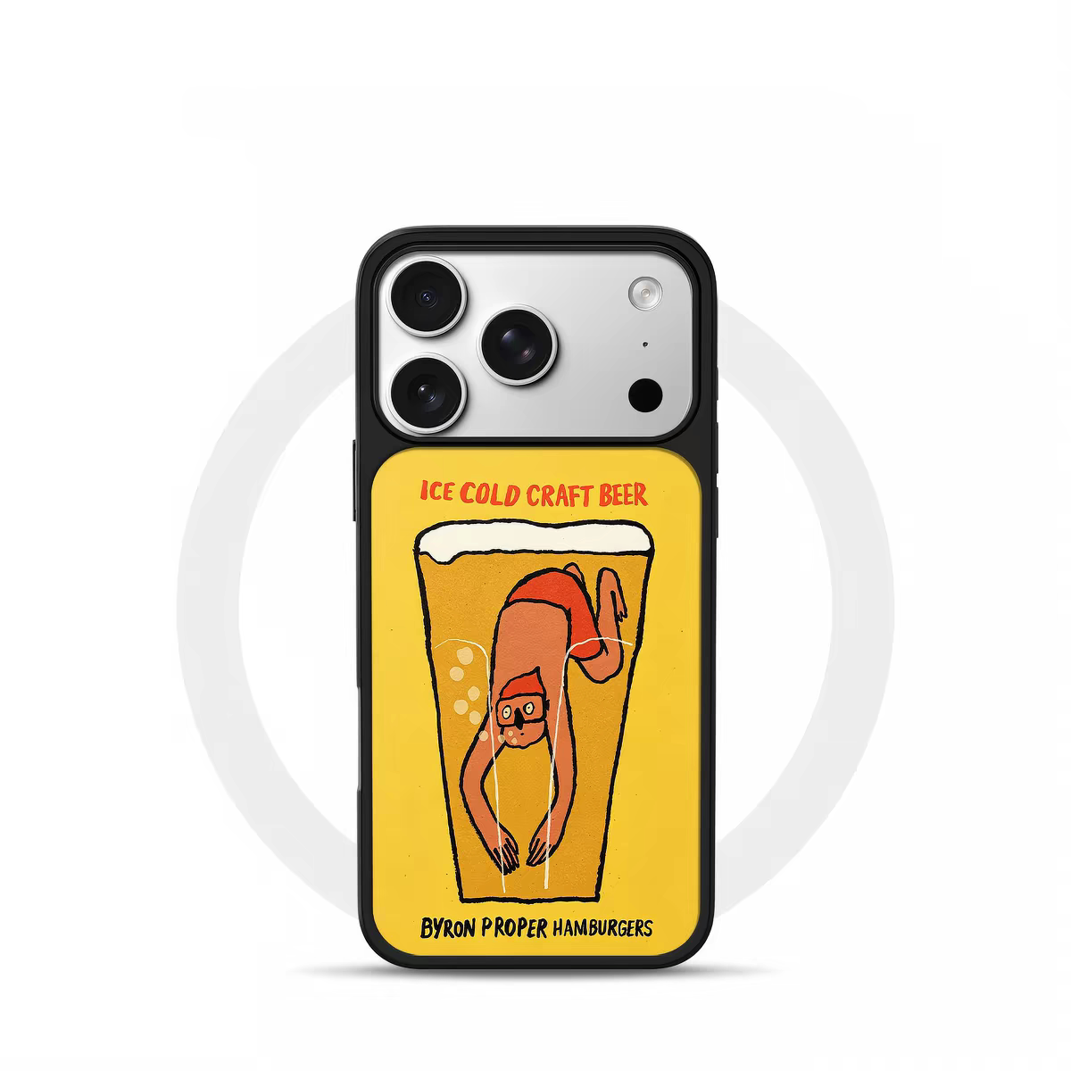 ins风复古啤酒游泳电镀银黑边适用苹果iPhone17promax手机壳16pro小米15Pro保护套华为mate80P70三星S23软壳