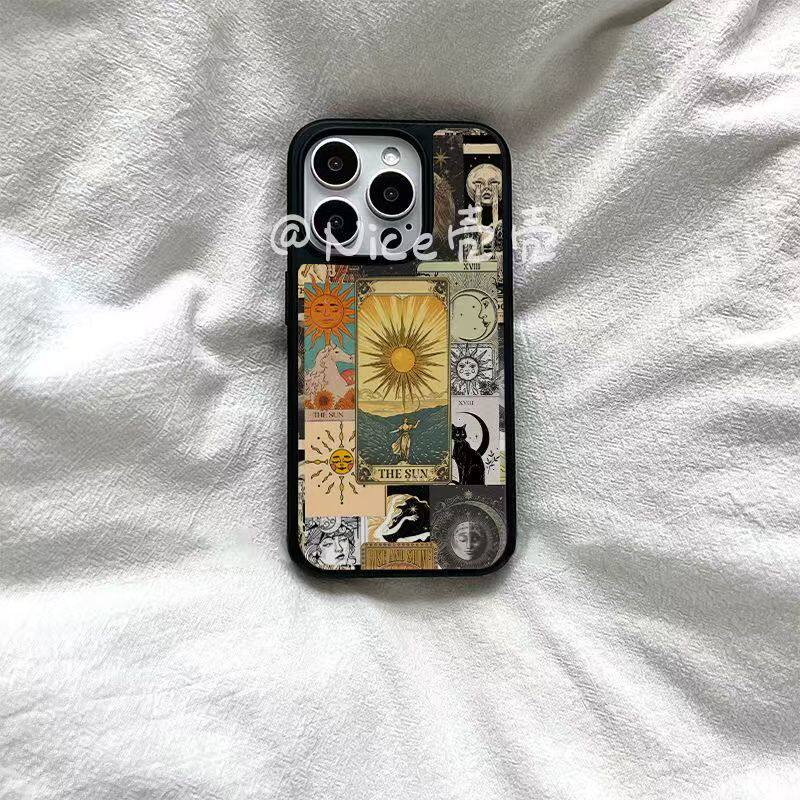 ins风复古太阳神女黑边软壳适用苹果iPhone17promax手机壳16pro15小米14Pro保护套华为mate60P70防摔三星S23