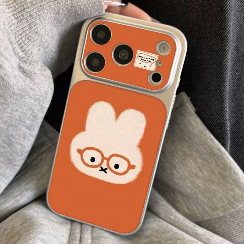 ins眼镜米菲磁吸大视窗适用苹果17手机壳iPhone17promax新款16pro15promax高级感全包14pro防摔13plus保护套