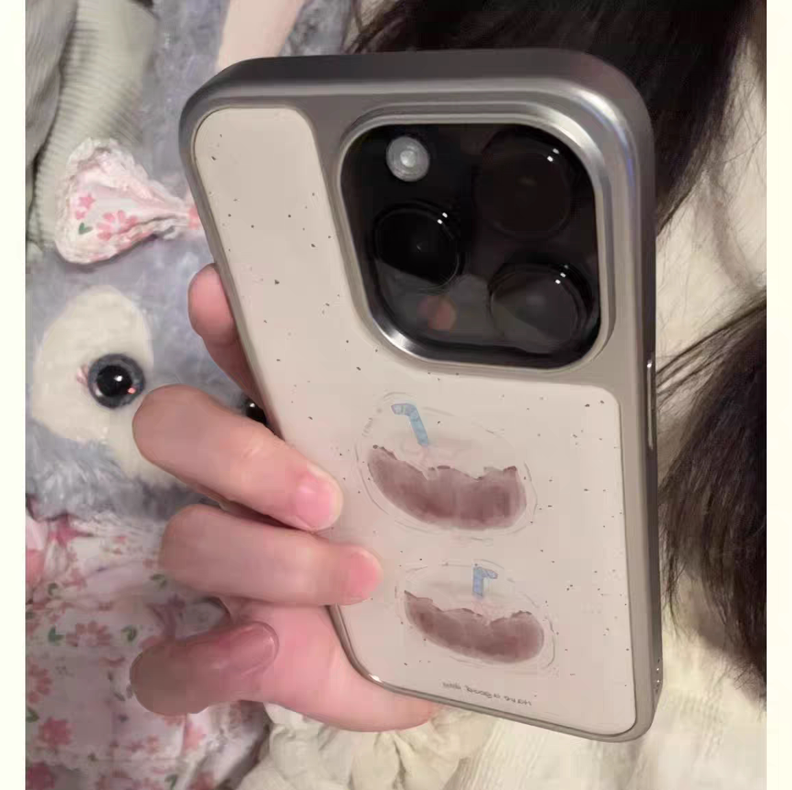 泼墨椰子油画韩系新款银边手机壳适用苹果iPhone17promax高级感保护套小众16plus亮面15pro14防摔简约13气质