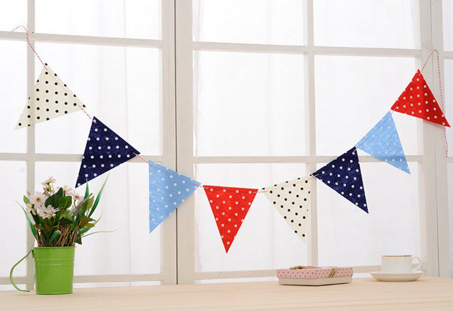 Non-woven fabric colour triangle Banners Wave triangle Coloured flag decorate party Flag Children's Room ornament kindergartenin the Festive supplies/Gift , Garland  category - from Buy2taobao.com to provide professional Taobao agent buy service