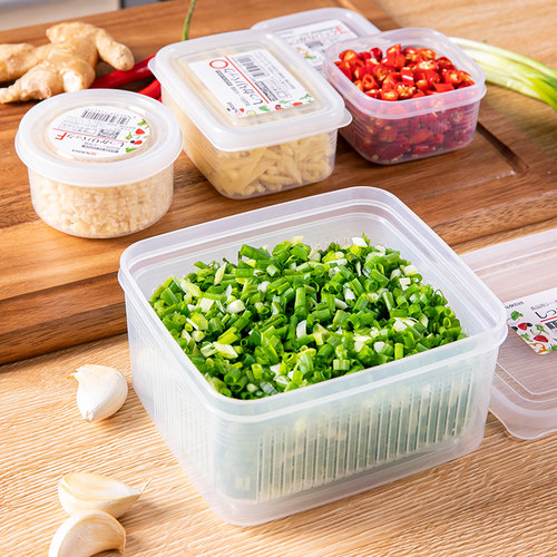 日本沥水保鲜盒葱姜蒜备菜收纳盒