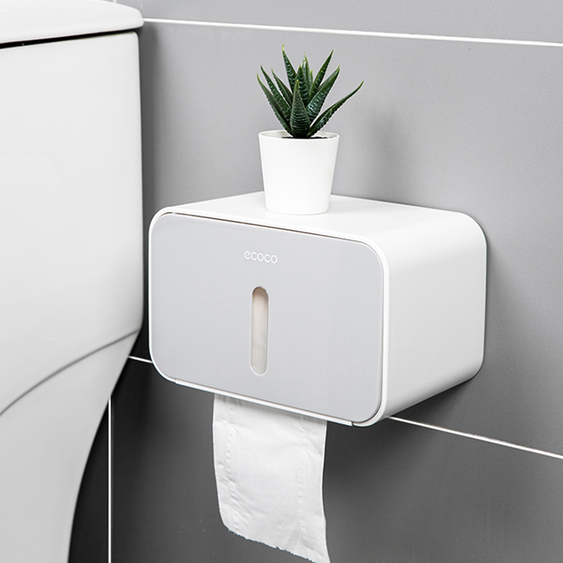 卫生间纸巾盒壁挂式厕纸置物架家用免打孔创意防水抽纸卷纸筒纸盒
