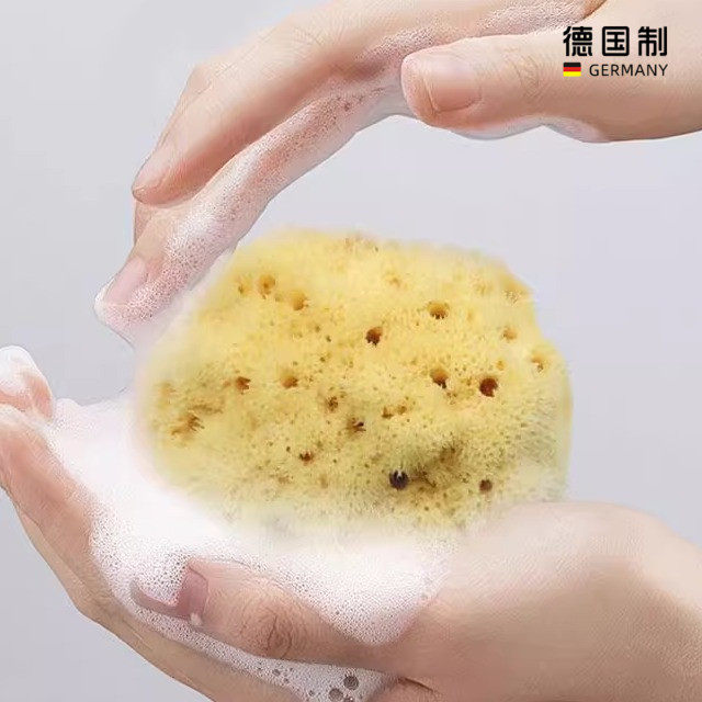 德国进口天然海藻沐浴海绵洗澡儿童沐浴球搓澡神器希腊洗脸蜂窝棉