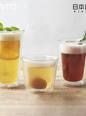 日本进口KINTO耐高温玻璃杯隔热茶杯 冷饮果汁杯啤酒杯透明咖啡杯