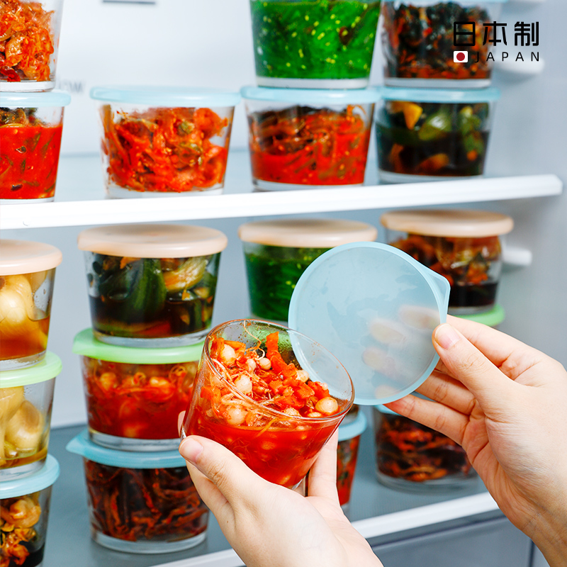 日本进口玻璃保鲜罐小菜分装罐子