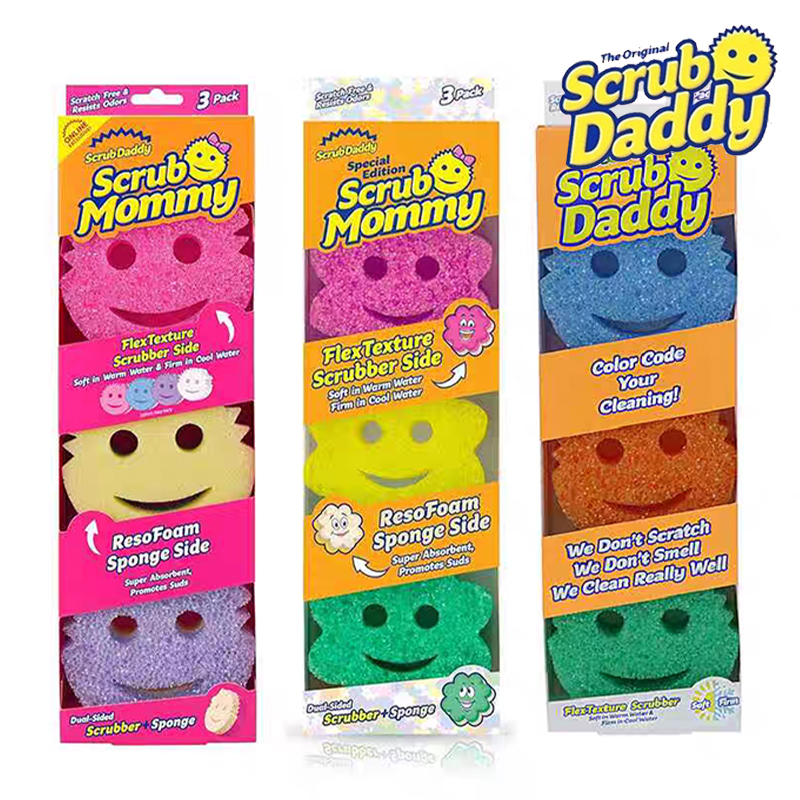 美国ScrubDaddy经典老爸百洁布笑脸海绵擦洗碗刷锅吸水清洁海绵