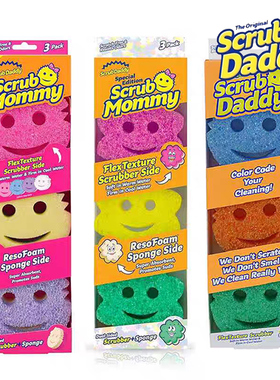 美国ScrubDaddy经典老爸百洁布笑脸海绵擦洗碗刷锅吸水清洁海绵