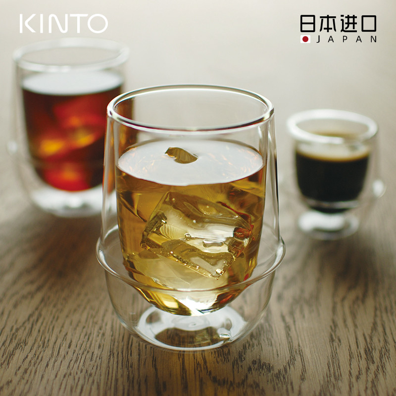 kinto日本进口加厚双层玻璃杯