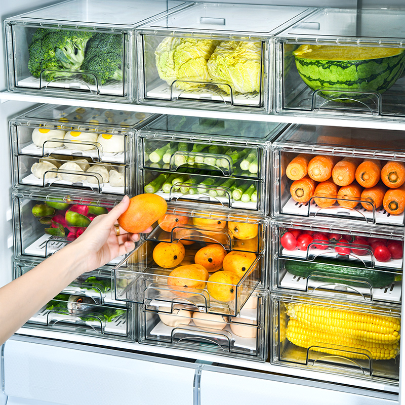冰箱抽屉式收纳盒厨房蔬菜整理盒