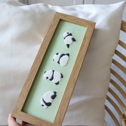 手工刺绣材料包新手diy礼物熊猫