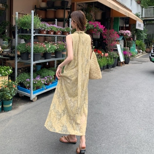 2026夏季新款复古松弛感度假蕾丝连衣裙 6102-P130-K218图片