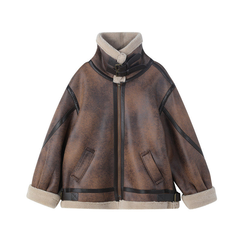 现货皮毛一体机车服外套女H739-P190控268,商品下架区,浙宝115