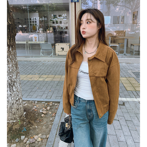 春装上新！2026新款短款麂皮绒外套女 921-P120-K178图片