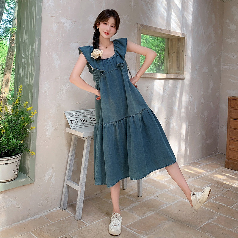 2026夏季新款法式飞飞袖牛仔连衣裙8157-P120-K178，女装连衣裙，浙宝115