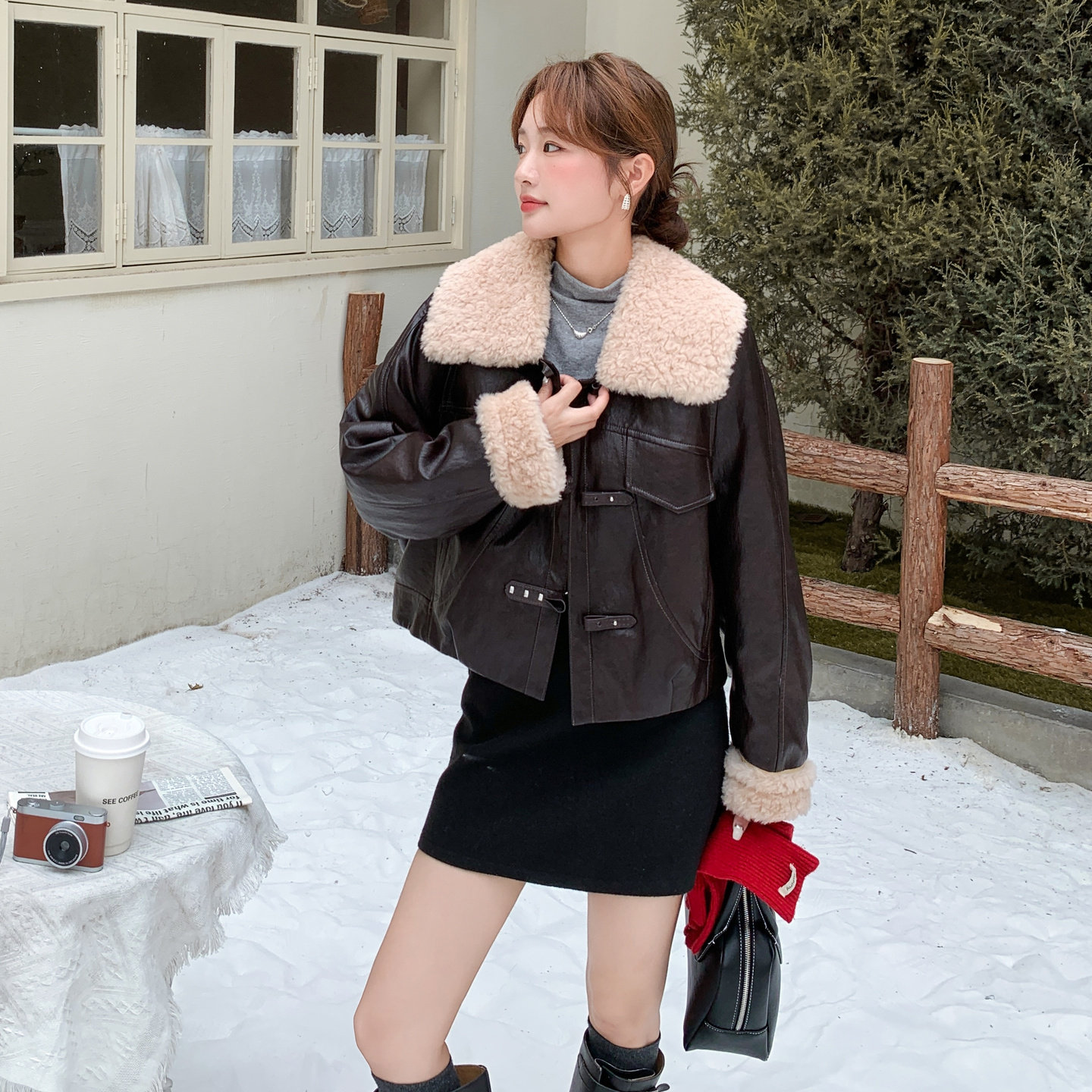 冬季上新！2025冬季新款御姐风PU皮羽绒服8066-P265-K380,女装羽绒服,浙宝115