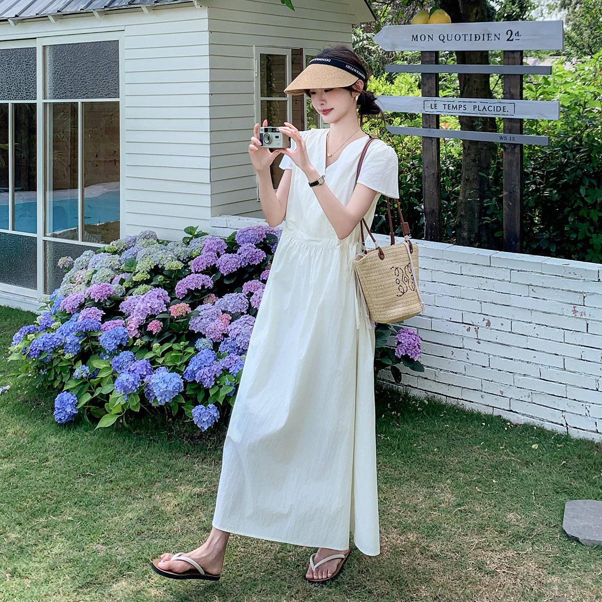 现货夏装上新！2026夏装新款百搭韩版收腰连衣裙H906-P120-K178，女装连衣裙，浙宝115