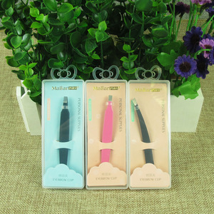 化妆师专用 盒装玛莉安眉镊子 眉钳 眉夹小镊子平头斜口镀金材质