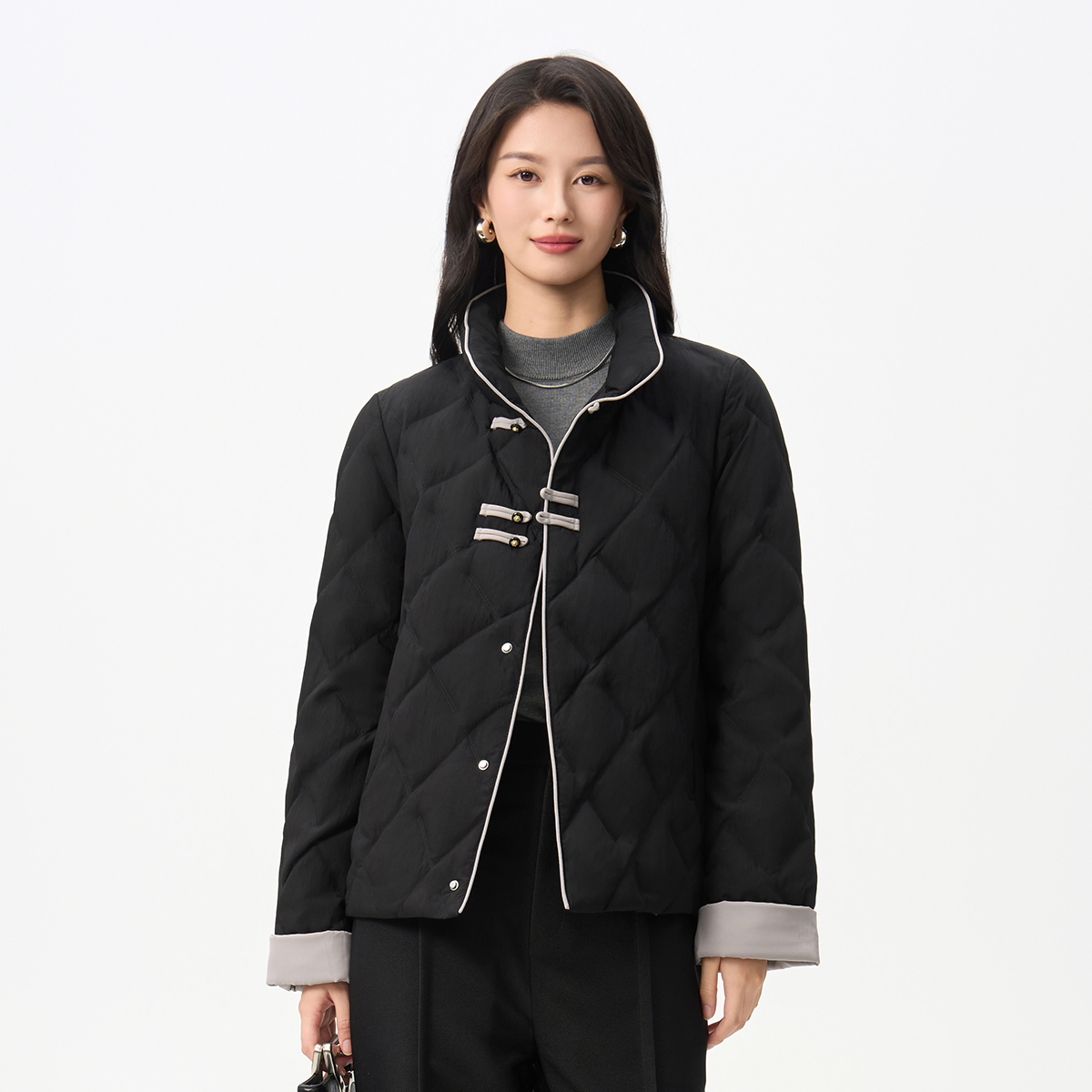 新中式立领短款羽绒服