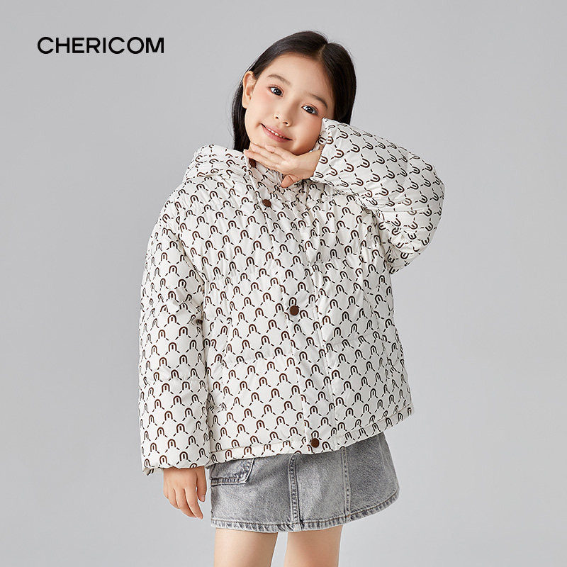 千仞岗冬季女童装羽绒服儿童保暖加厚冬装大童小童卡通