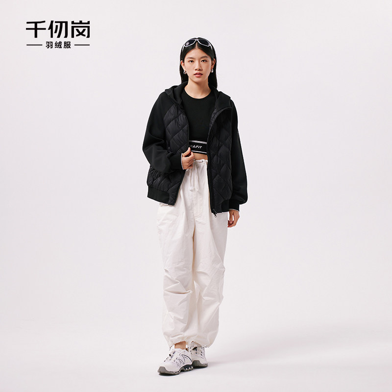 千仞岗冬季女士连帽短款轻薄羽绒服宽松百搭时尚通勤外套送妈妈