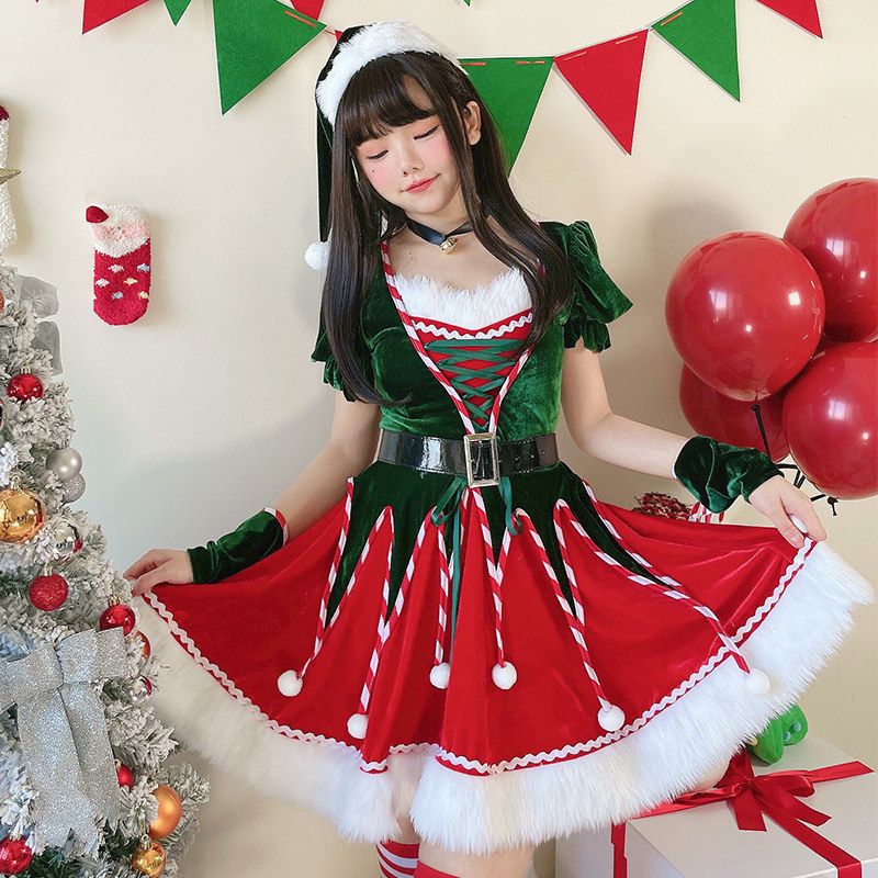 圣诞节服装成人女圣诞树角色扮演服搞怪装扮服圣诞老人圣诞连衣裙图片