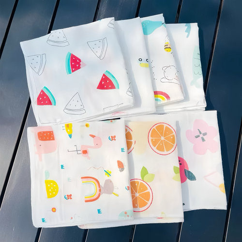 买10条包邮薄款高密度纯棉纱布3030小方巾口水巾婴儿新生宝宝喂奶