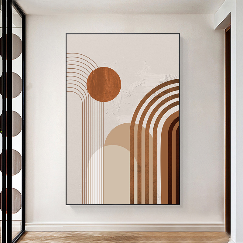 现代几何色块挂画简约极简玄关装饰画客厅沙发背景墙走廊过道壁画图片