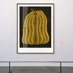 波点南瓜草间弥生轻奢抽象玄关客厅装饰画橙色挂画样板间小众艺术