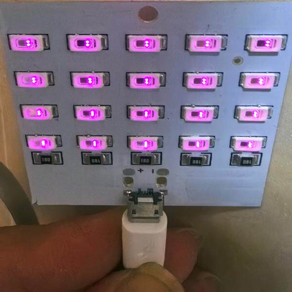 3.7V电池5V20灯红外LED补光板广角棋牌补光灯黑无光红外夜视940NM