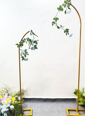 新品弧形拱门背景铁艺拱门牛角架