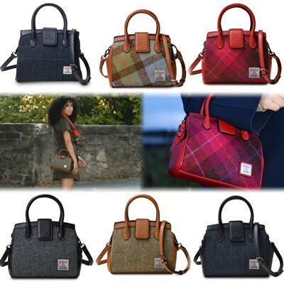 英国直邮羊毛格通勤斜挎托特包