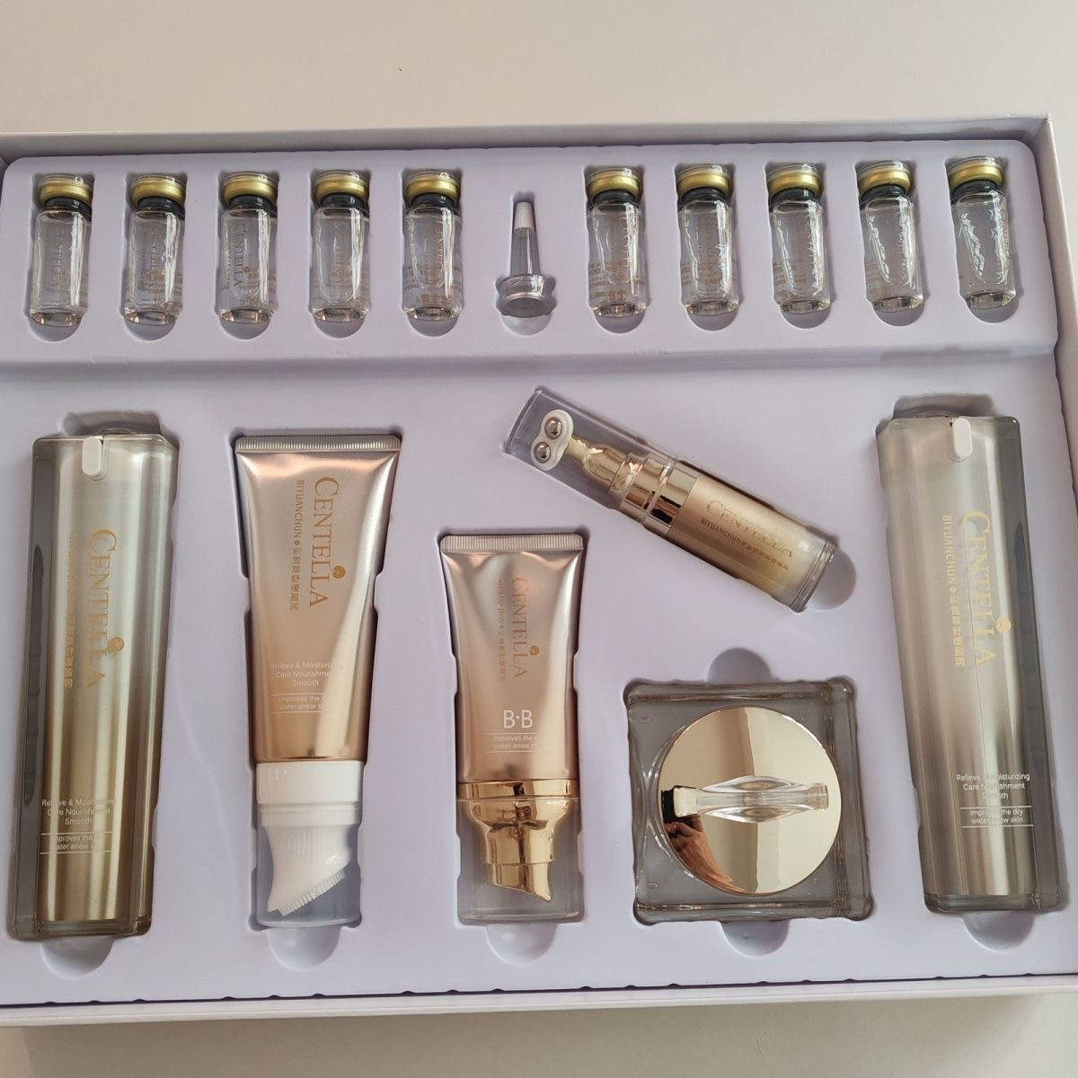 碧媛春积雪草舒缓套装肌护肤品修复敏感肌洁面水乳霜BB精华正品