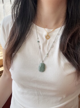原创手编天然翡翠玉石清冷项链绳女可调节可挂佛公平安扣玉佩吊坠