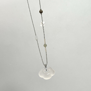 原创手工编织清冷风小红书热卖如意锁翡翠平安扣佛吊坠女项链绳