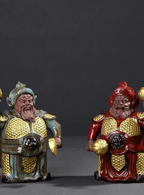 新中式哼哈二将招财门神摆件