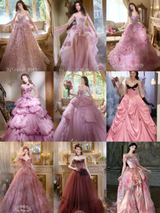 多莉丝礼服出租 华丽宫廷复古纱裙粉色蓝色紫色仙女气质打卡拍照