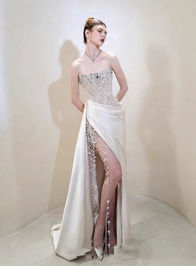 多莉丝礼服租赁 宴会订婚晚礼服高级感轻奢生日主持人裙重工走秀