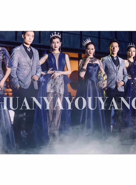 DORIS多莉丝礼服出租宝蓝色系列拖尾修身鱼尾名媛晚宴派对走秀