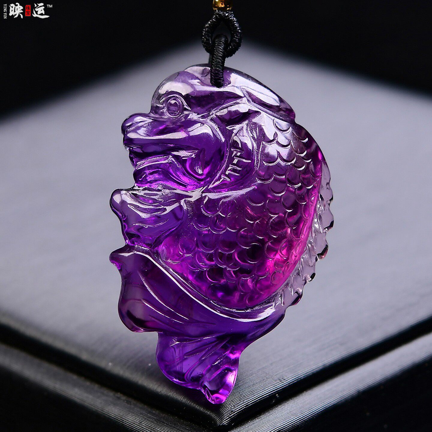 紫水晶龙鱼吊坠生肖龙双面金龙鱼