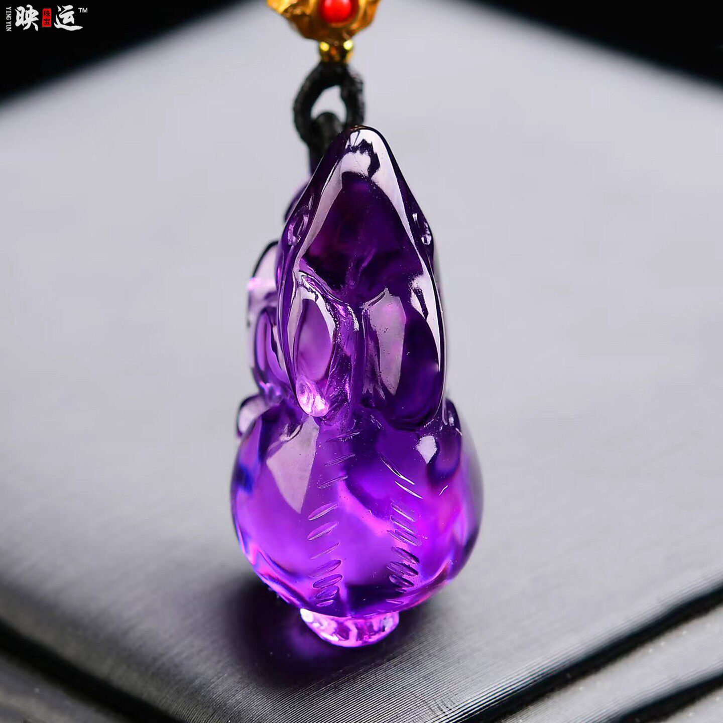 紫水晶属兔吉祥物吊坠立体小兔子