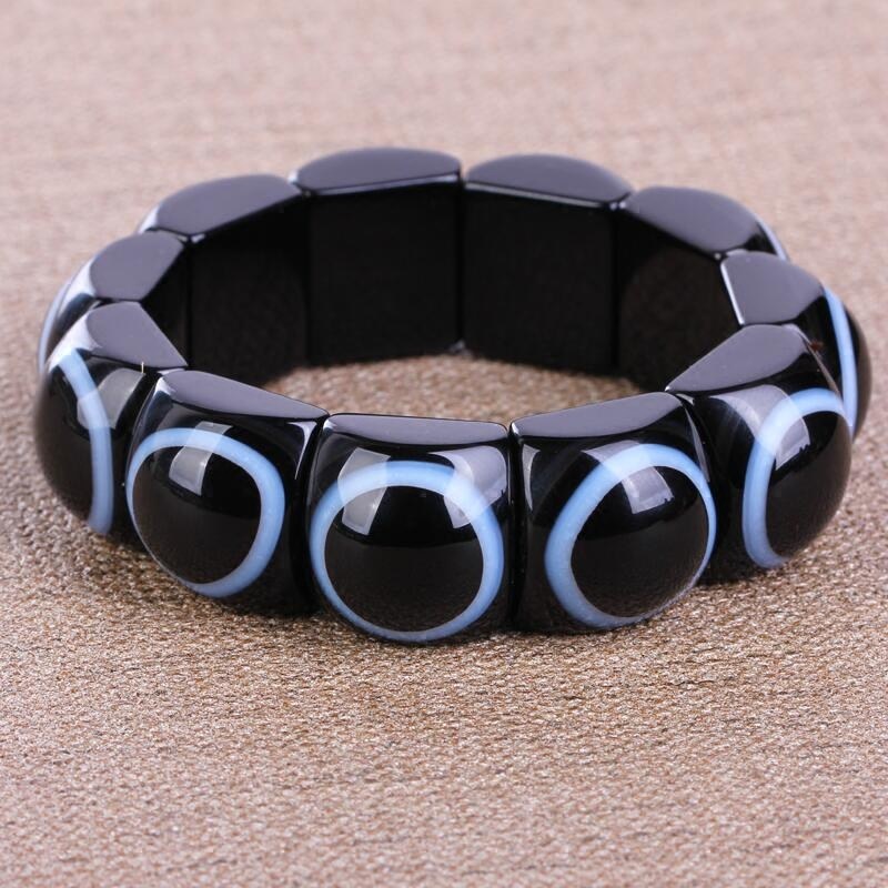 原石打磨手串男女款天珠影子石手链 断掌男女手串礼物饰品手镯