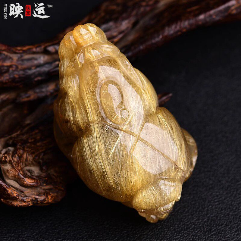 天然金发晶貔貅摆件满发原石皮丘客厅办公室店铺开业礼品摆设送礼