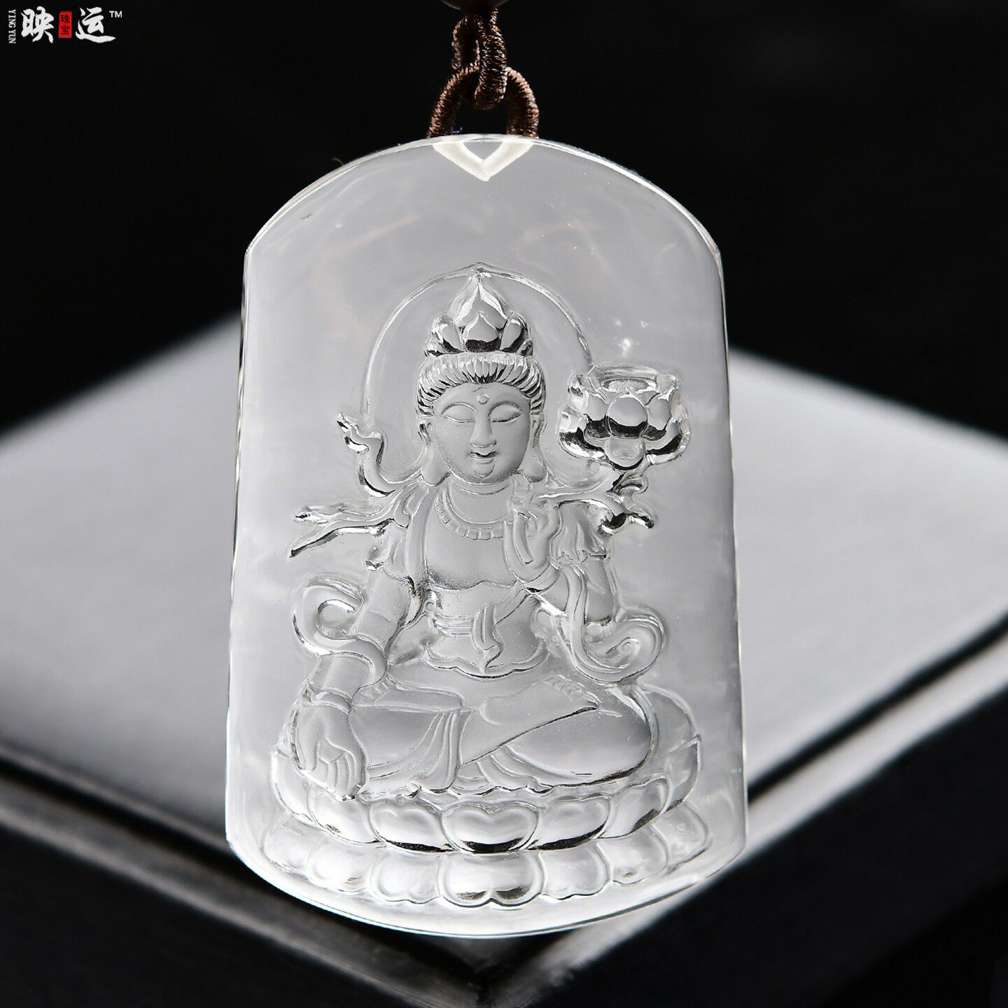 天然白水晶本命年守护神大势至菩萨吊坠虚空文殊12生肖本命佛项链
